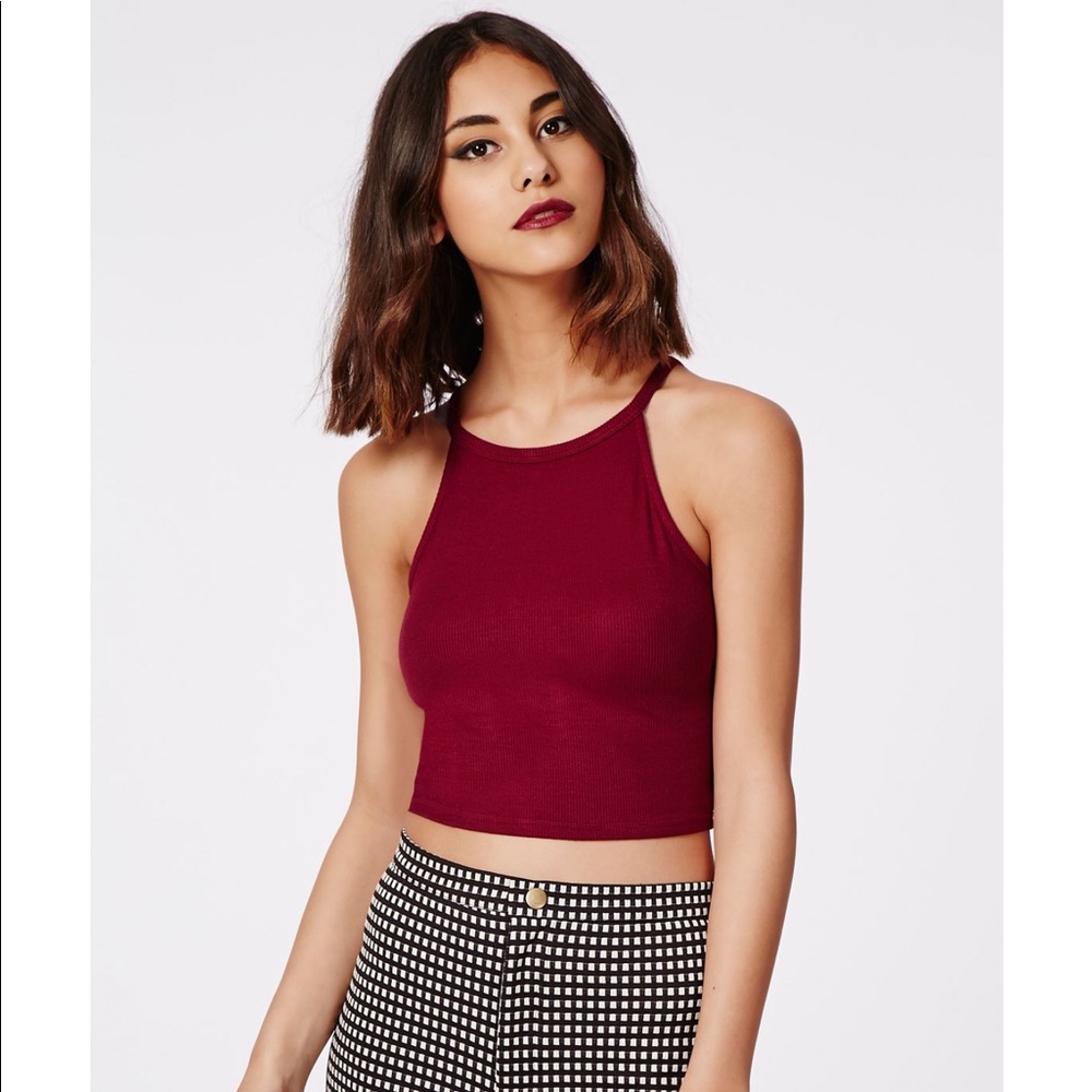 LA hearts square neck cropped tank top